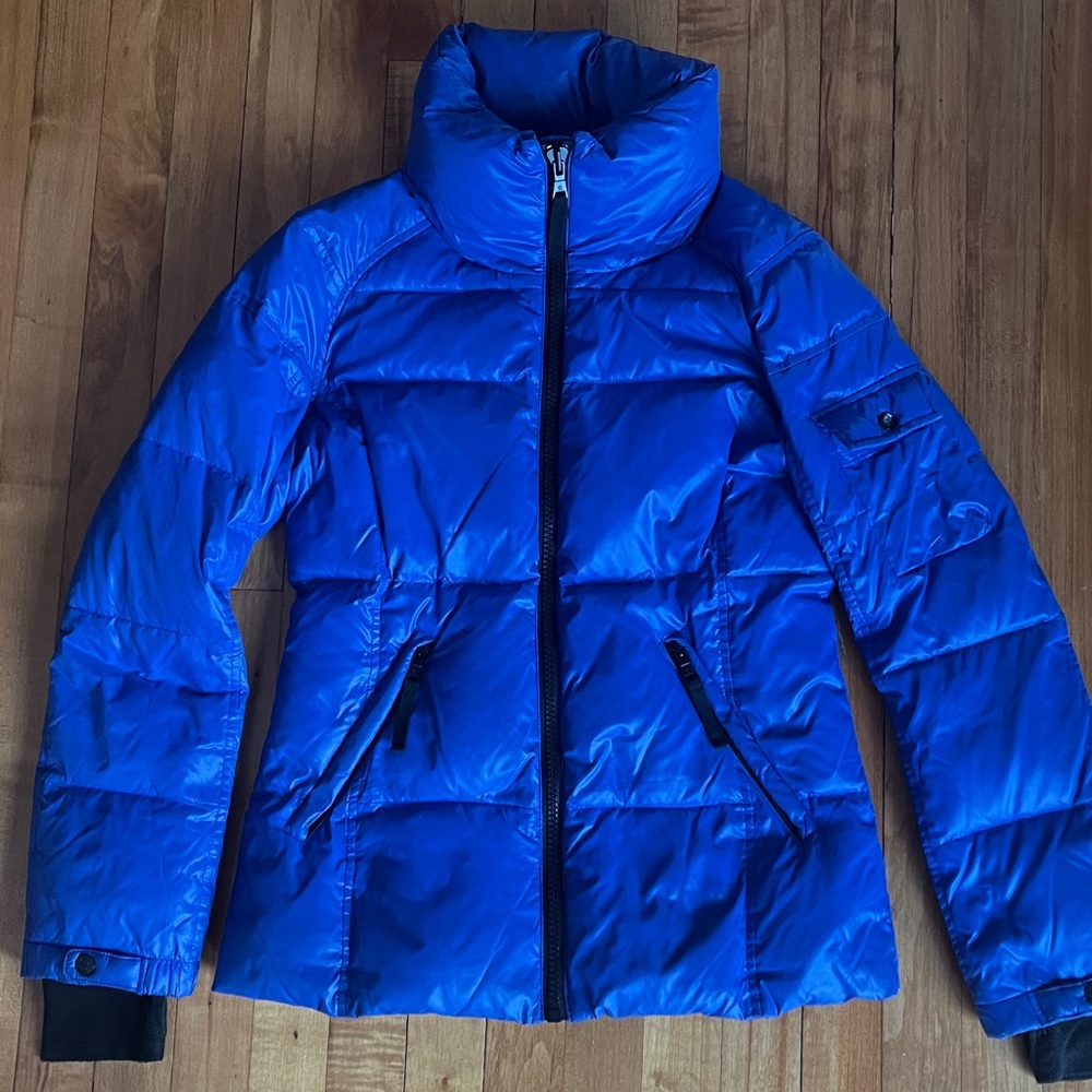 SAM S13 Gloss Down Puffer Coat Jacket Blue Size small